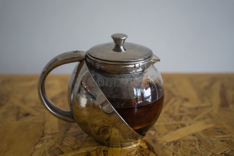 Hot teapot stock photo. Image of wood, table, brew, water 61763674