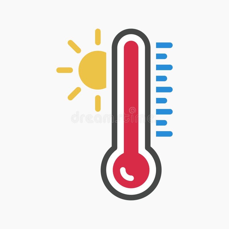 Heat thermometer icon - measurement symbol Vector Image