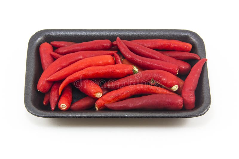 Hot Thai Chilli Peppers on White Background Stock Photo Image of