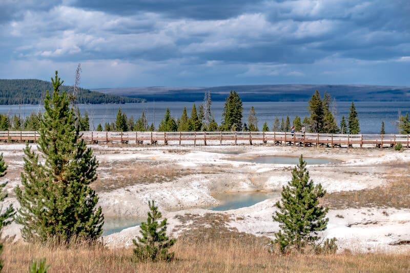 Hot Thermal Spring Abyss Pool In Yellowstone National Park West Thumb Geyser Basin Area
