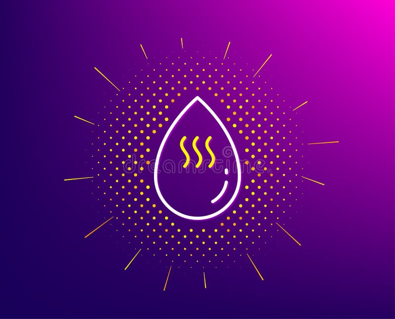 Hot Water Drop Line Icon. Clean Aqua Sign. Vector Stock Vector Illustration of quality