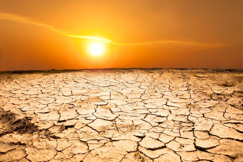 Siccità terra e il caldo.