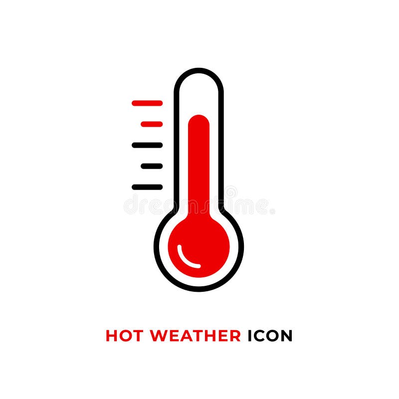 Hot Weather Vector Icon Concept Isolated on White Background Stock