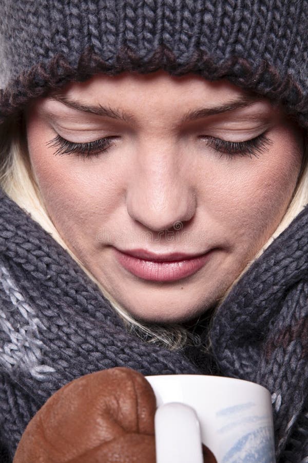 Hot Winter Drink stock image. Image of person, clothes - 11589105