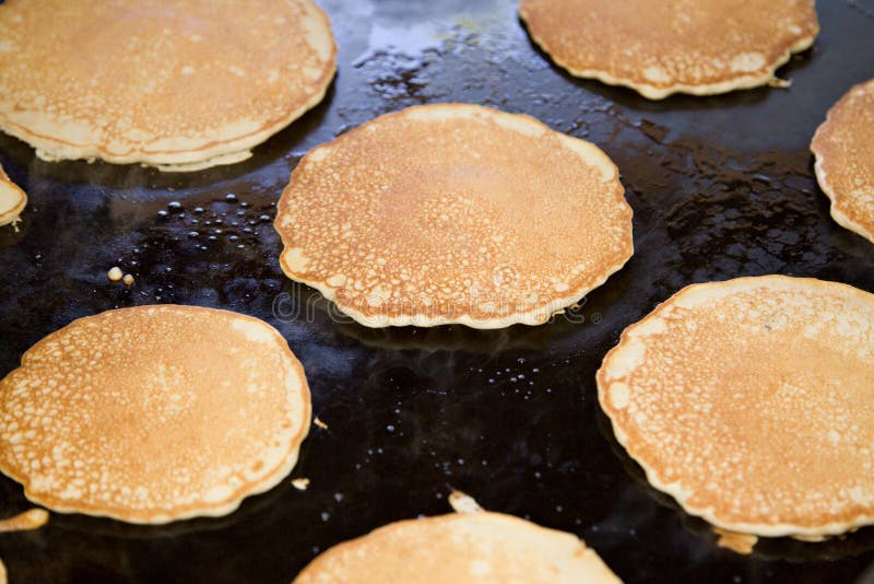 Hotcakes on a griddle