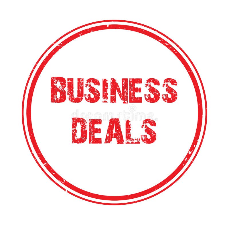 Business deals stamp on white background. Memorandum understanding illustrations