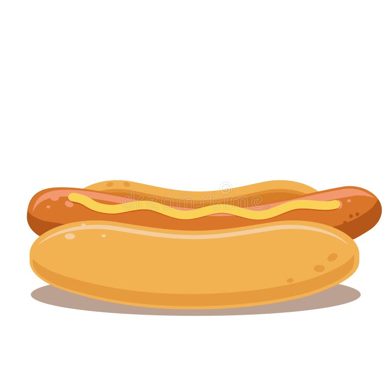 Hotdog, hot-dog with mustard isolated on white royalty free illustration