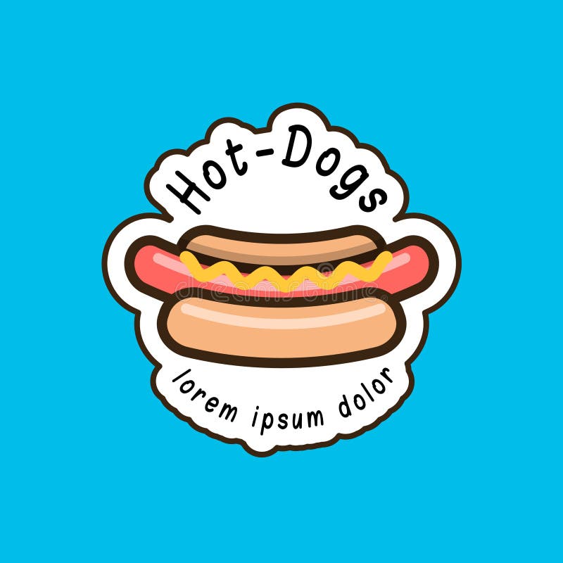 Hotdog logotype malplaatje royalty-vrije illustratie Hotdog logotype malplaatje royalty-vrije illustratie