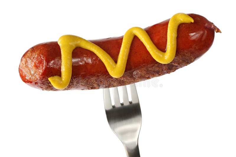 Hotdog mit Senf stockfoto. Bild von wurst, weiner, hund 5762594