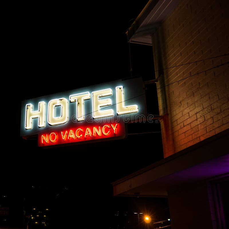 Hotel Żadny wakata Neonowy znak obrazy stock Hotel Żadny wakata Neonowy znak obrazy stock