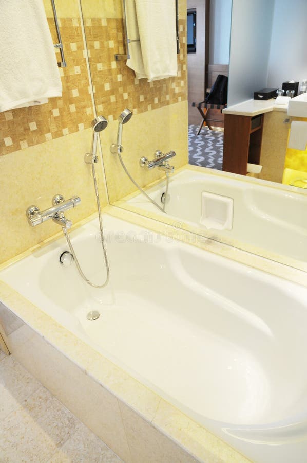 Hotel bathtub stock photo. Image of toilet, waterproof - 15166050