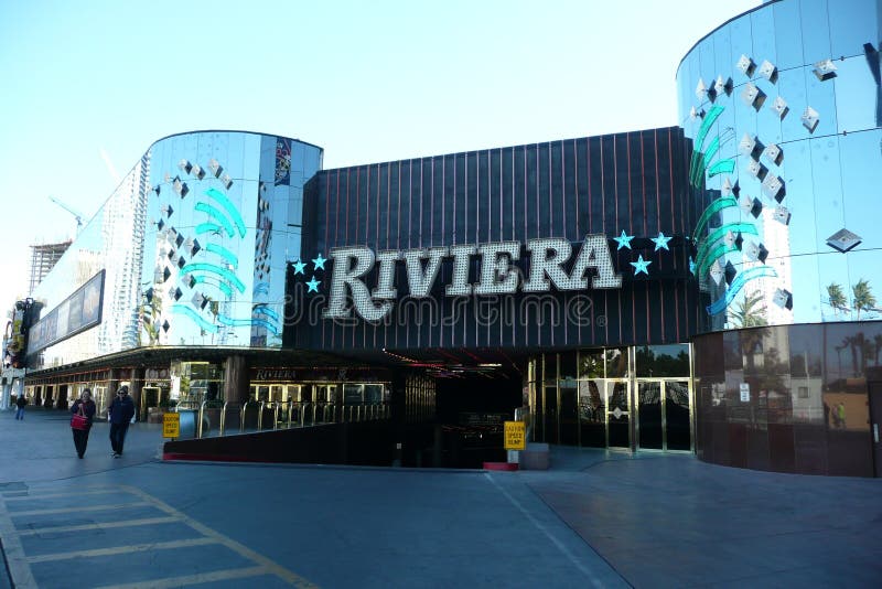 Brightly Colored Promotional Facade Of Riviera Hotel And Casino In Las Vegas.  Stock Photo, Picture and Royalty Free Image. Image 77869346.