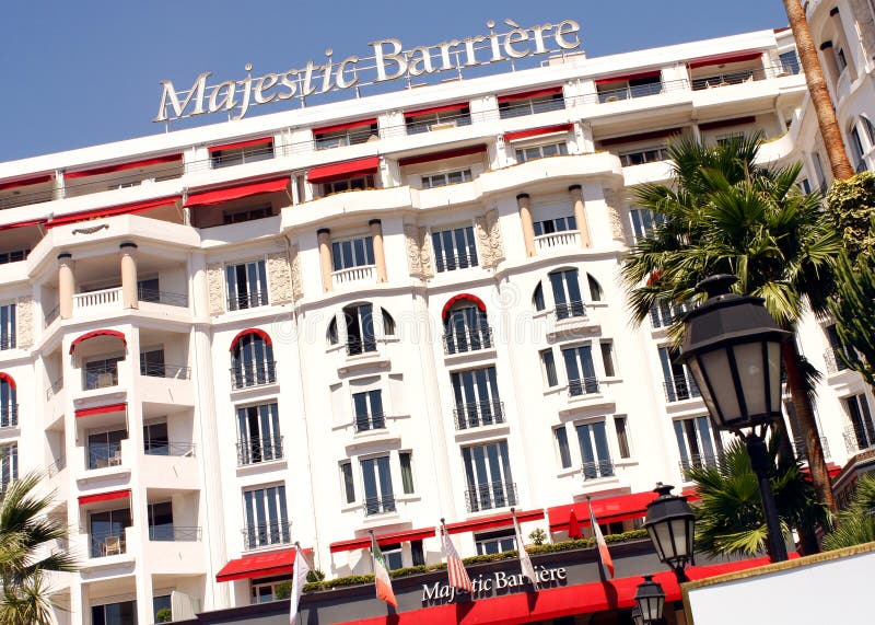 The Hotel Majestic Barrière is a historic luxury hotel on the Croisette in Cannes, built in 1926. It belongs to the Lucien Barrière group. It is a traditional hotel for film stars attending the Cannes Festival. The Hotel Majestic Barrière is a historic luxury hotel on the Croisette in Cannes, built in 1926. It belongs to the Lucien Barrière group. It is a traditional hotel for film stars attending the Cannes Festival.