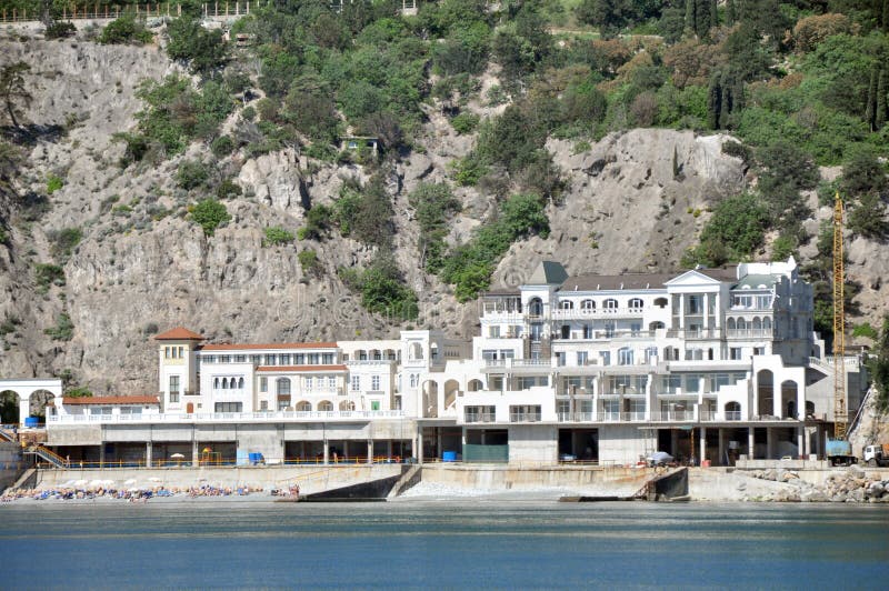 Mooi, Modern Huis, Hotel. Yalta, De Krim, Stock Afbeelding Image of