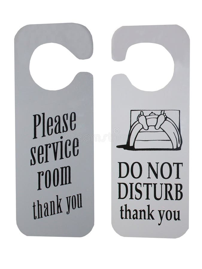 Hotel Door Signs. stock image. Image of disturb, housekeeping 9401603