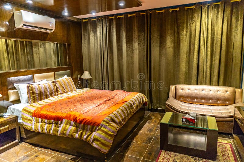 Hotel Double Bedroom 01 fotos de stock royalty free