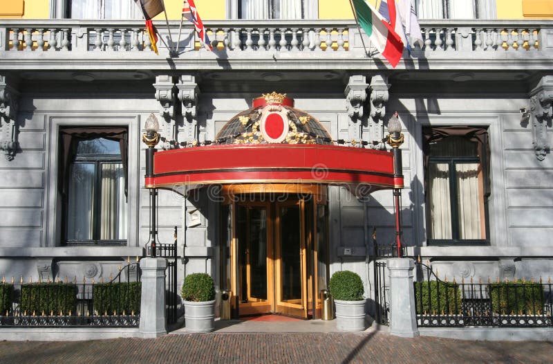 Entrance of 5 star Hotel des Indes. Entrance of 5 star Hotel des Indes