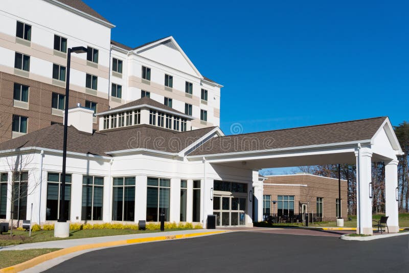 Hotel entry exterior stock image