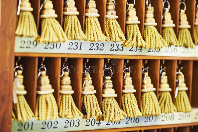 Hotel Keys at Reception Desk Counter Stock Photo Image of motel