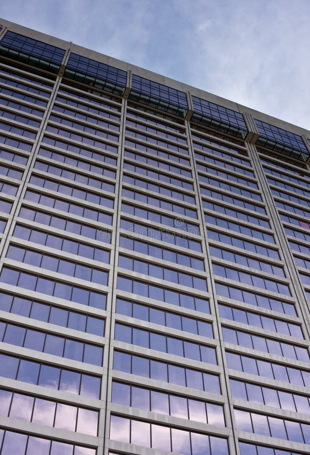 Low perspective view of the Flamingo Hotel tower in Las Vegas Nevada. Low perspective view of the Flamingo Hotel tower in Las Vegas Nevada