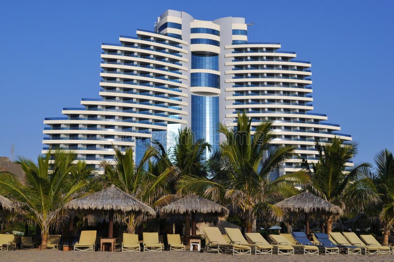 Hotel Le Meridien Al Aqah Beach Resort. Luxurious 5-star hotel Le Meridien Al Aqah Beach Resort in Fujairah. Fujairah is the only Emirate on the East Coast of stock images Hotel Le Meridien Al Aqah Beach Resort. Luxurious 5-star hotel Le Meridien Al Aqah Beach Resort in Fujairah. Fujairah is the only Emirate on the East Coast of stock images