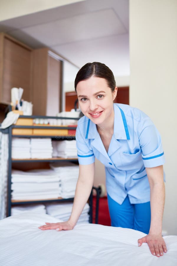 Hotel-maid at work royalty free stock image