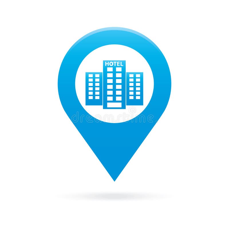 Hotel Map Pointer Icon Marker Gps Location Flag Symbol Stock Vector Illustration Of Place Design 94993622