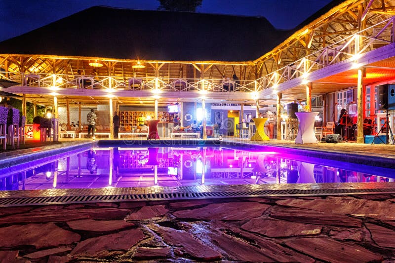 Hotel Pool at Night in Kigali Editorial Image Image of celebration