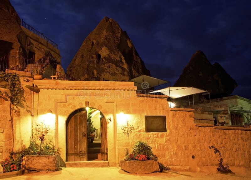 Hotel property Goreme chimney backdrop