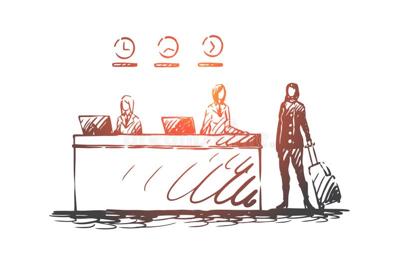 Hotel Receptionist Stock Illustrations 2 387 Hotel Receptionist