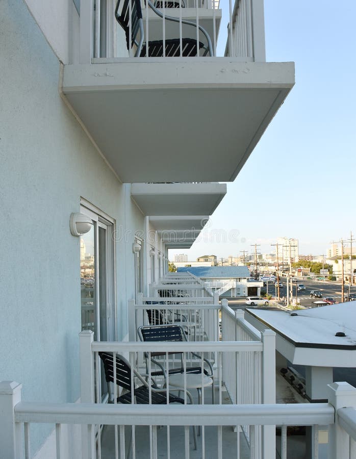 Hotel Resort Building with Balconies Stock Image Image of street