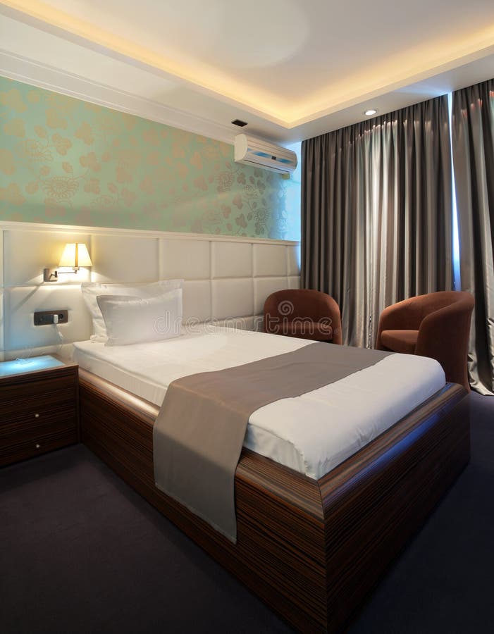 Luxury Hotel Room with King Size Bed Stock Image Image of detail