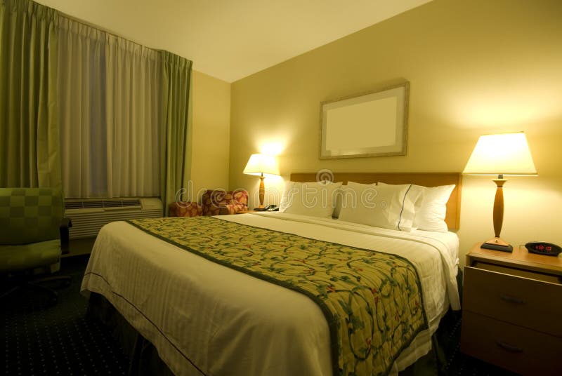 Hotel Room With Queen Size Bed Stock Photo Image 3826710