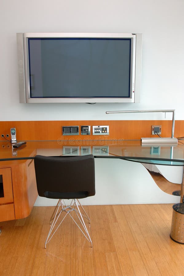 Hotel room work desk stock image. Image of interior, style 5891943