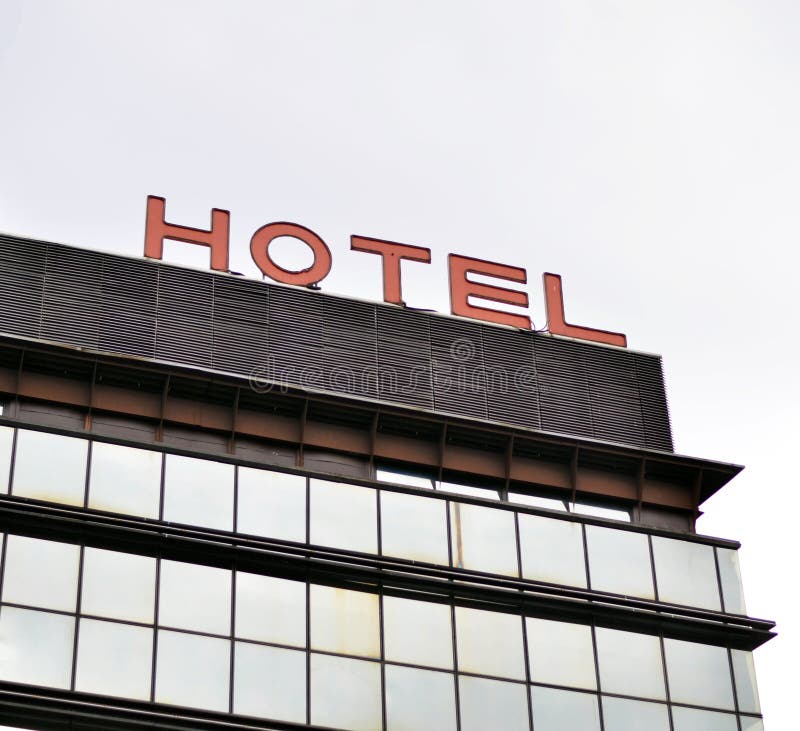 Hotel Sign On Building - Hotel Concept