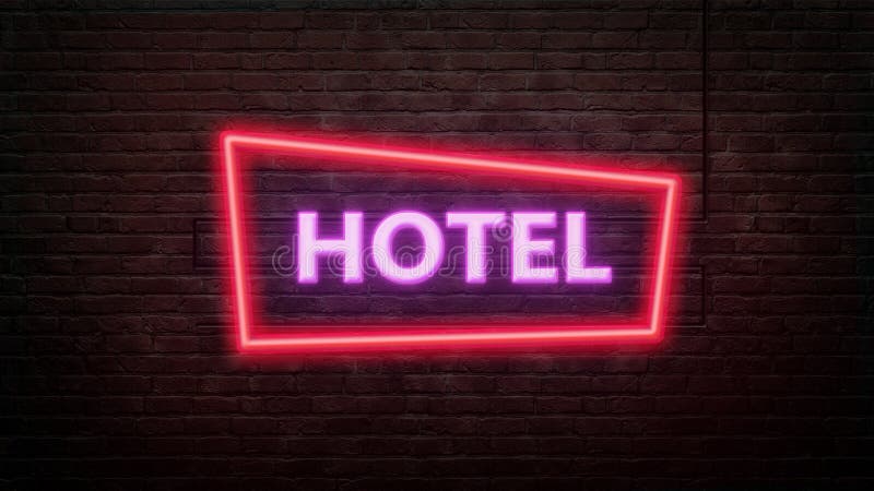 Hotel Neon Sign Brick Wall Stock Illustrations 440 Hotel Neon Sign Brick Wall Stock 