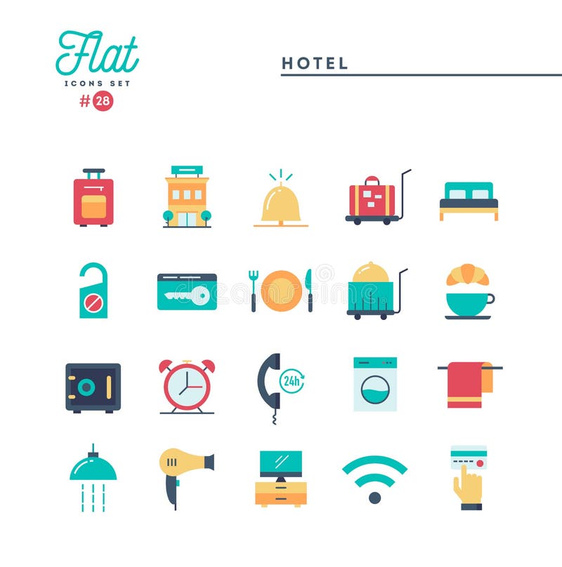 Hotel, sistemazione, servizio in camera, ristorante e più, CI piano royalty illustrazione gratis Hotel, sistemazione, servizio in camera, ristorante e più, CI piano royalty illustrazione gratis