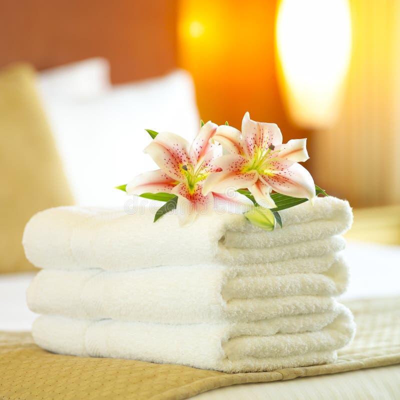 Hotel di lusso asciugamani pronti per l'uso da parte degli ospiti.