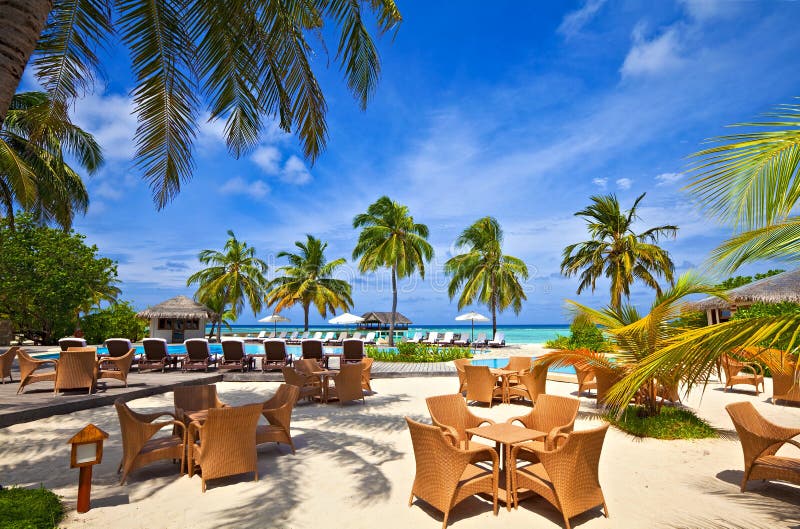 Beach pool in a tropical hotel. Beach pool in a tropical hotel