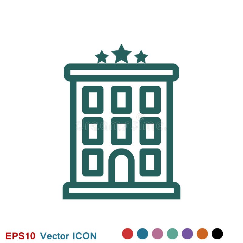 Hotellsymbolslogo, illustration, vektorteckensymbol f?r design vektor illustrationer Hotellsymbolslogo, illustration, vektorteckensymbol f?r design vektor illustrationer