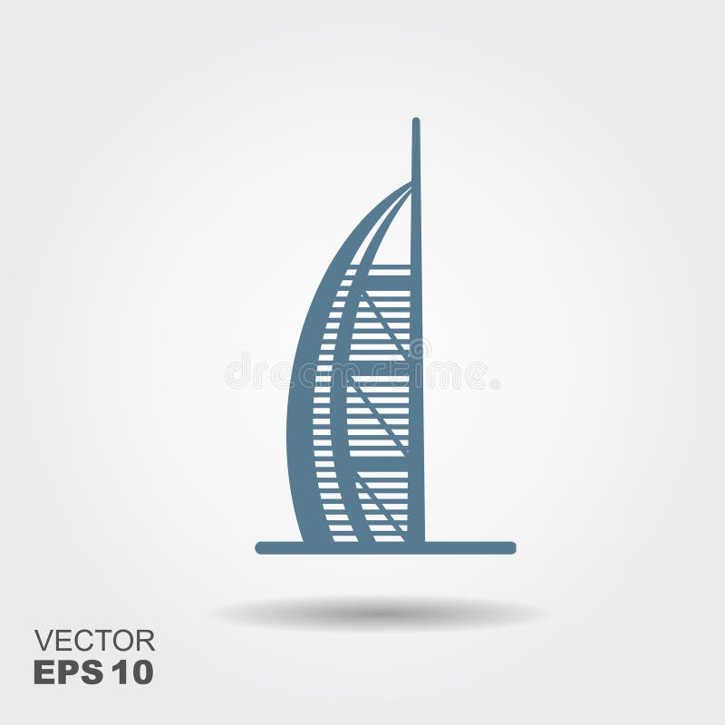 Hotelowy Burj Al arab w Zjednoczone Emiraty Arabskie ikonie