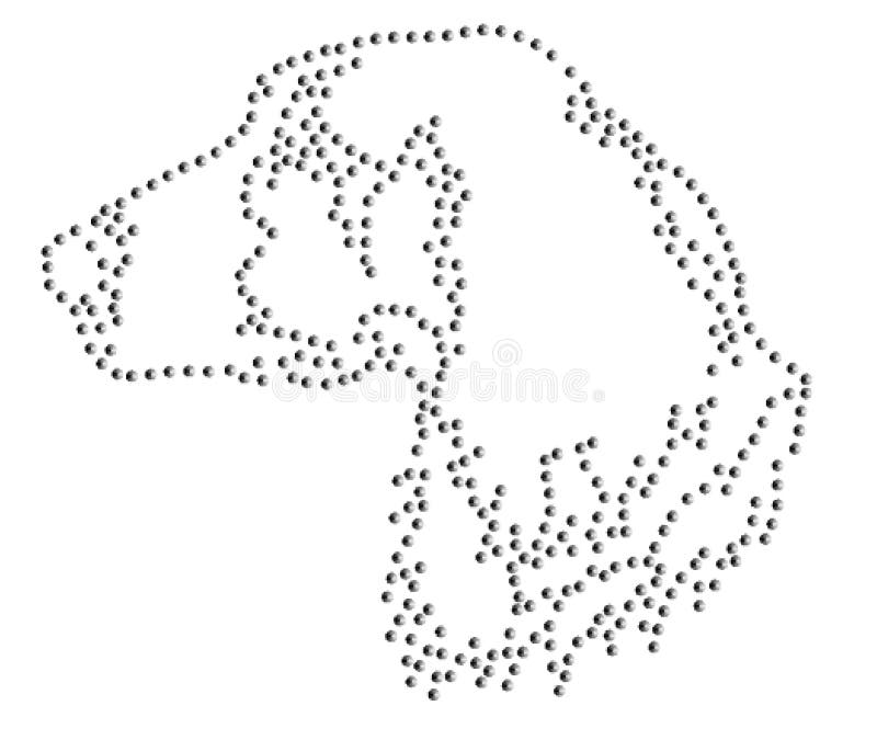Hound dog Rhinestone emblem 2mm SS6 pattern map logo symbol vector illustration heat press diy iron on plan cutout