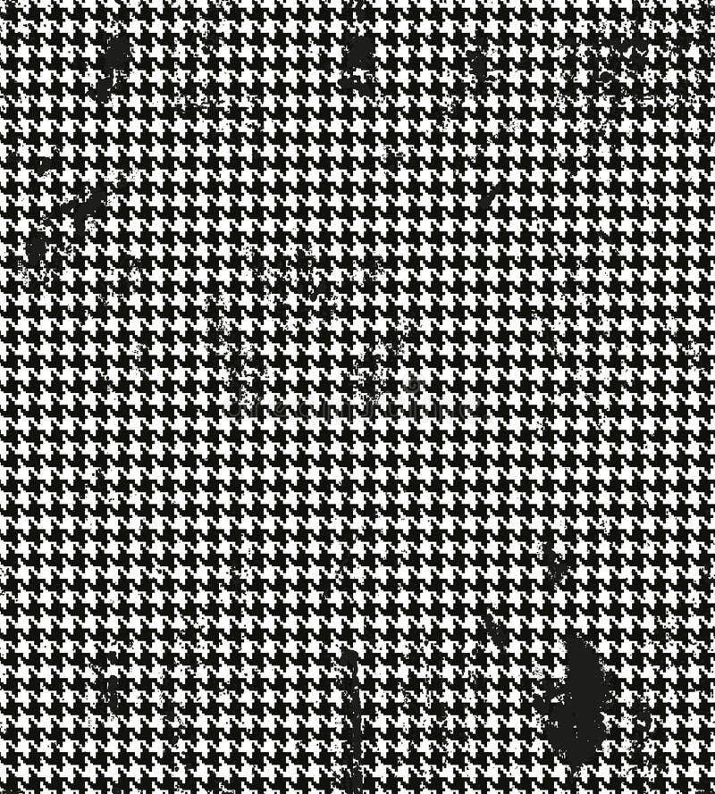 Houndstooth, pied de poule seamless black and white vector pattern. Grunge classic seamless pattern fabric