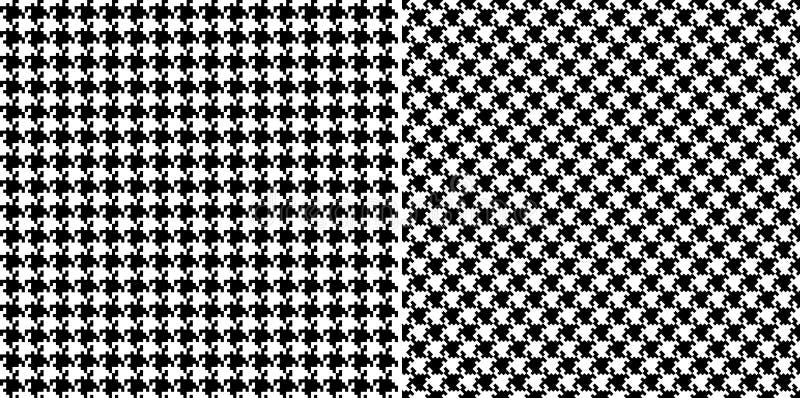 Houndstooth Pixel Black White Fabric Seamless Stock Vector (Royalty Free)  727517035