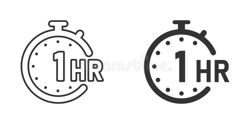 one hour timer Stock Vector