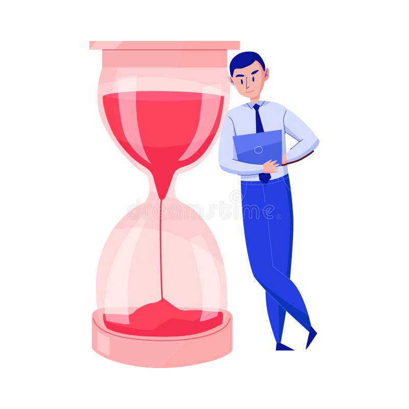 Hour Glass Management Composition Stock Illustration Illustration of