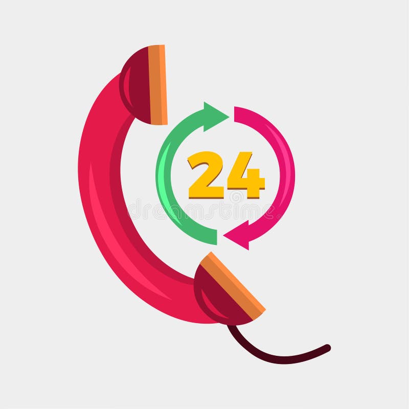 24 Hour Hotline Concept Vector Illustration Stock Vector Illustration