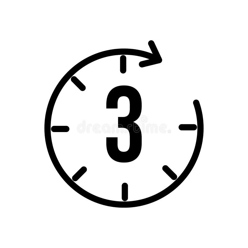 1 hour timer symbol black color style Royalty Free Vector