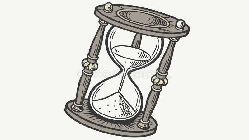 Hourglass with birds flying symbolizing time freedom, vector design Generative AI stock illustration