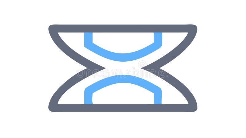 Hourglass X-shape, symbolizing time, transition, and crossroads. vector design Generative AI royalty free illustration